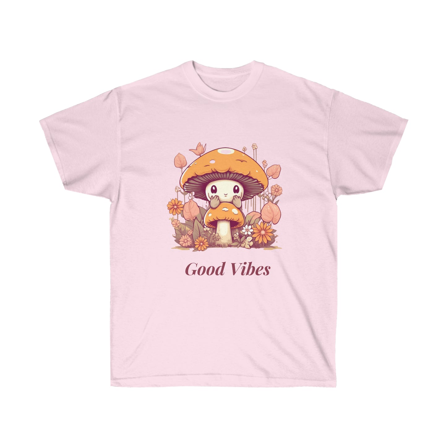 Kawaii Mushroom Bee Good Vibes Unisex Ultra Cotton Tee