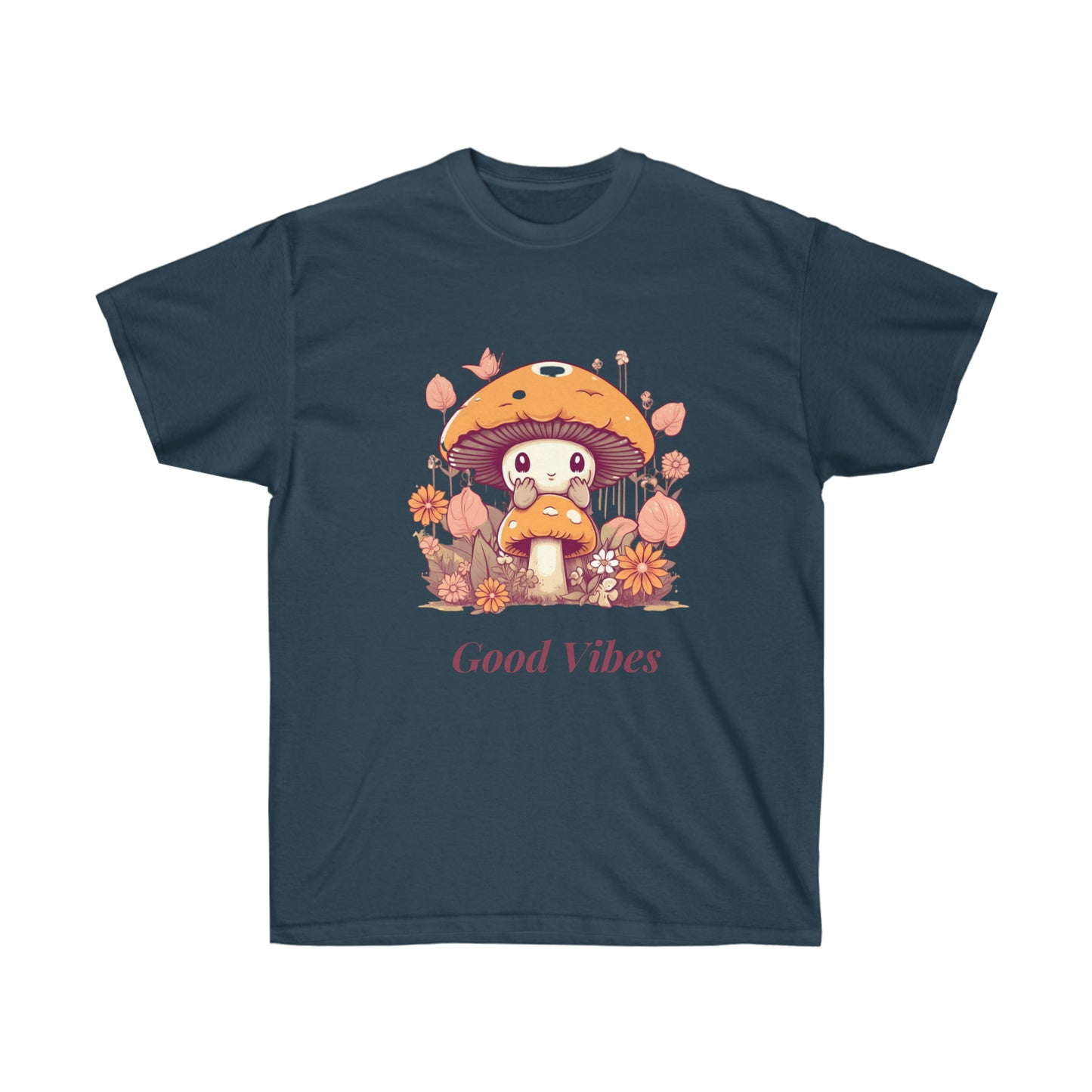 Kawaii Mushroom Bee Good Vibes Unisex Ultra Cotton Tee