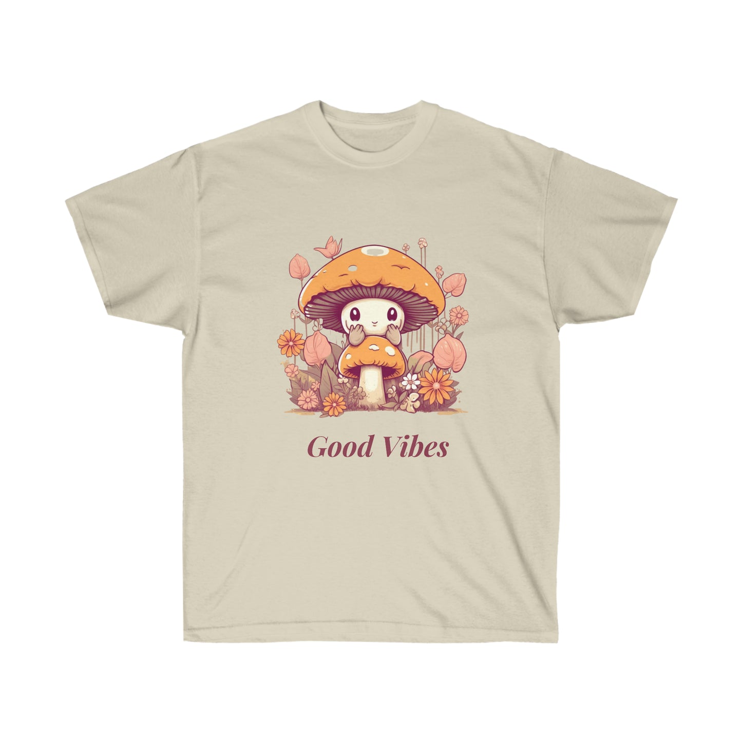 Kawaii Mushroom Bee Good Vibes Unisex Ultra Cotton Tee