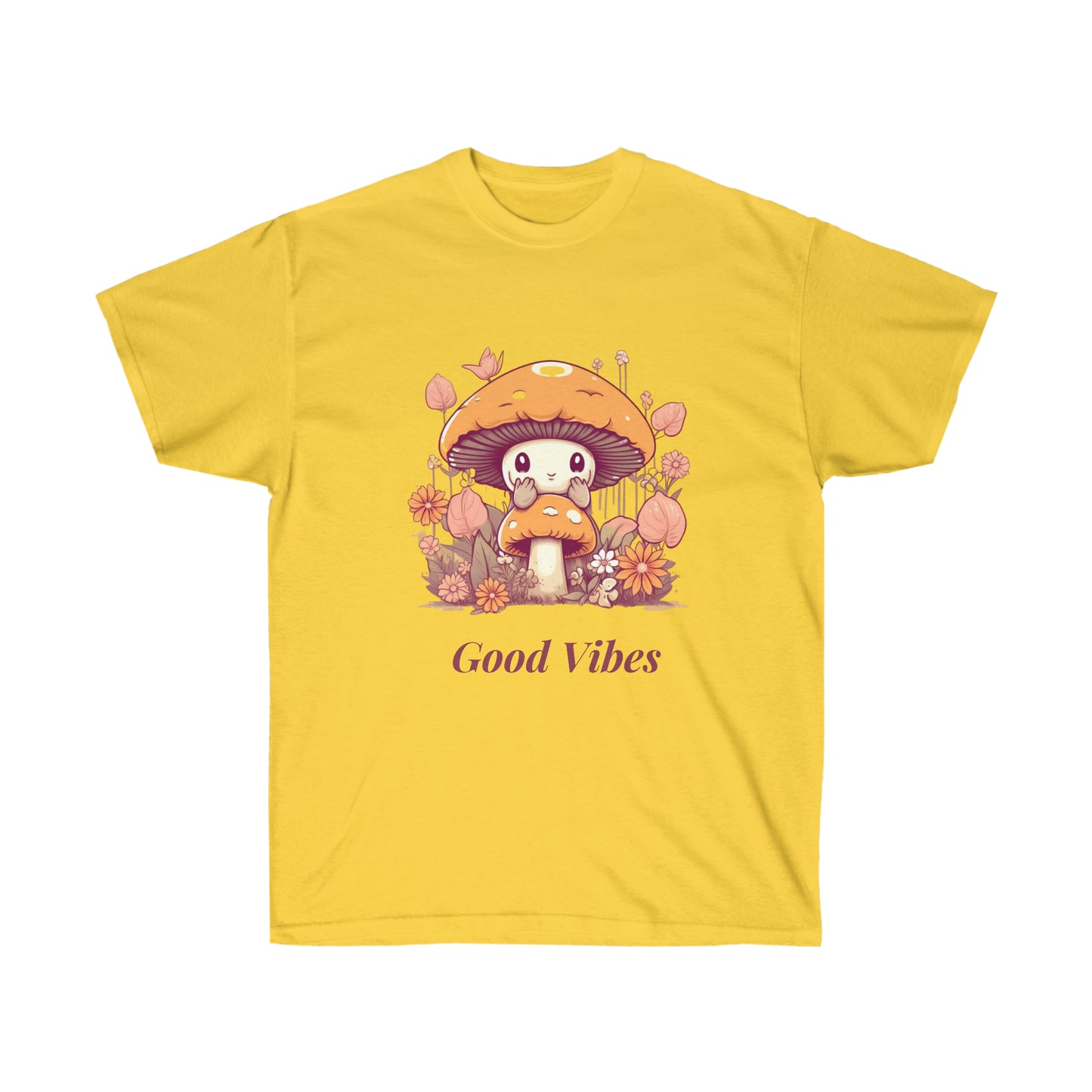 Kawaii Mushroom Bee Good Vibes Unisex Ultra Cotton Tee