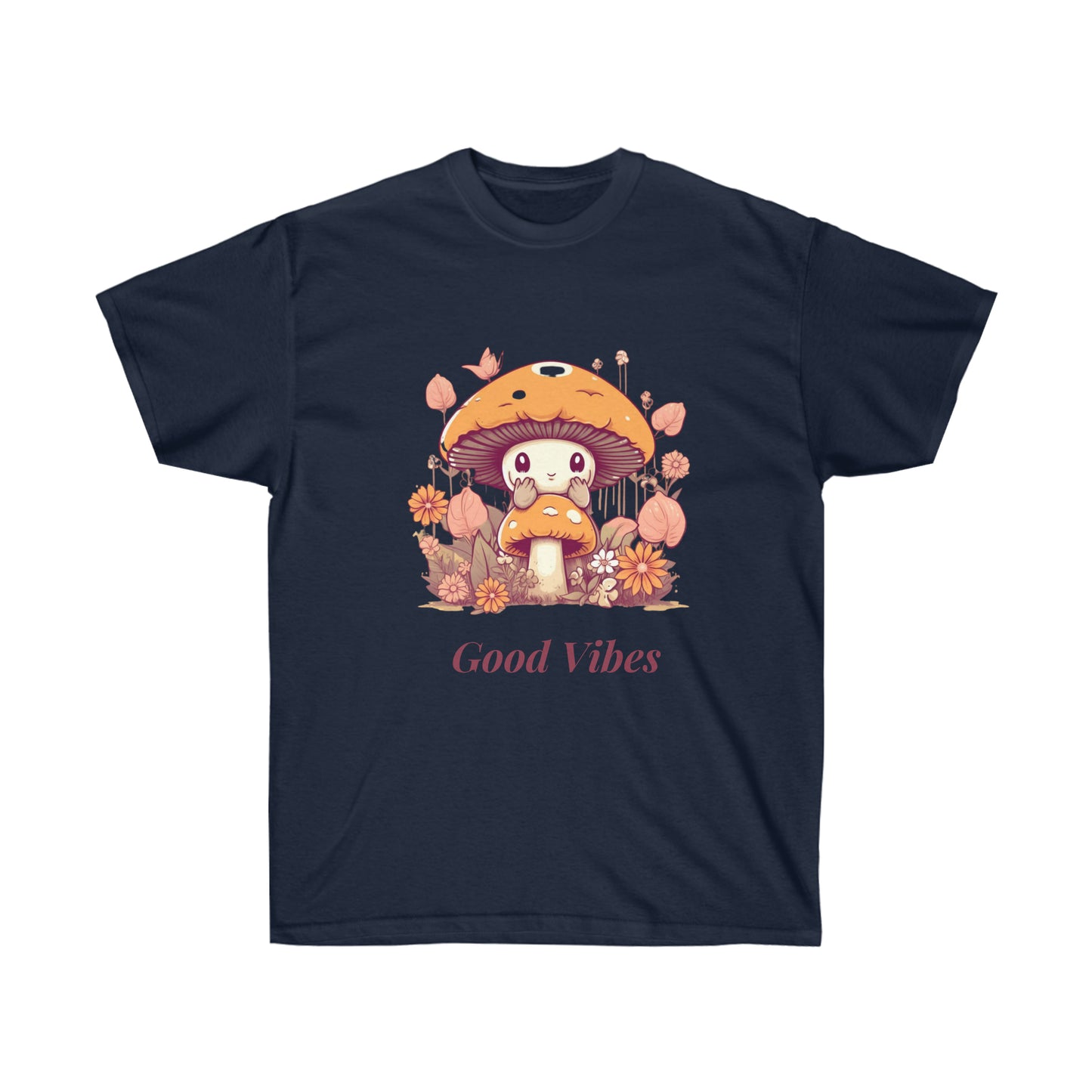 Kawaii Mushroom Bee Good Vibes Unisex Ultra Cotton Tee