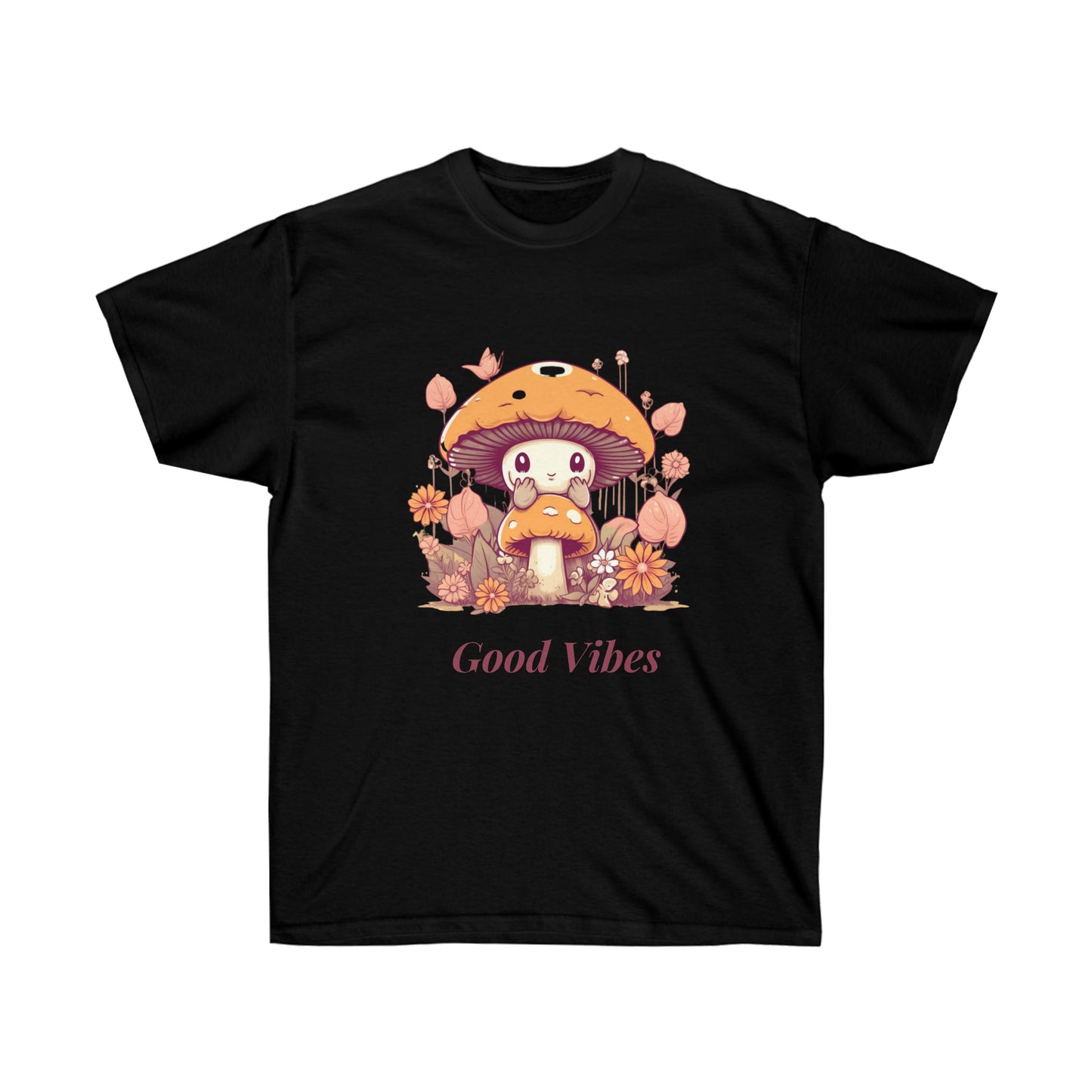 Kawaii Mushroom Bee Good Vibes Unisex Ultra Cotton Tee