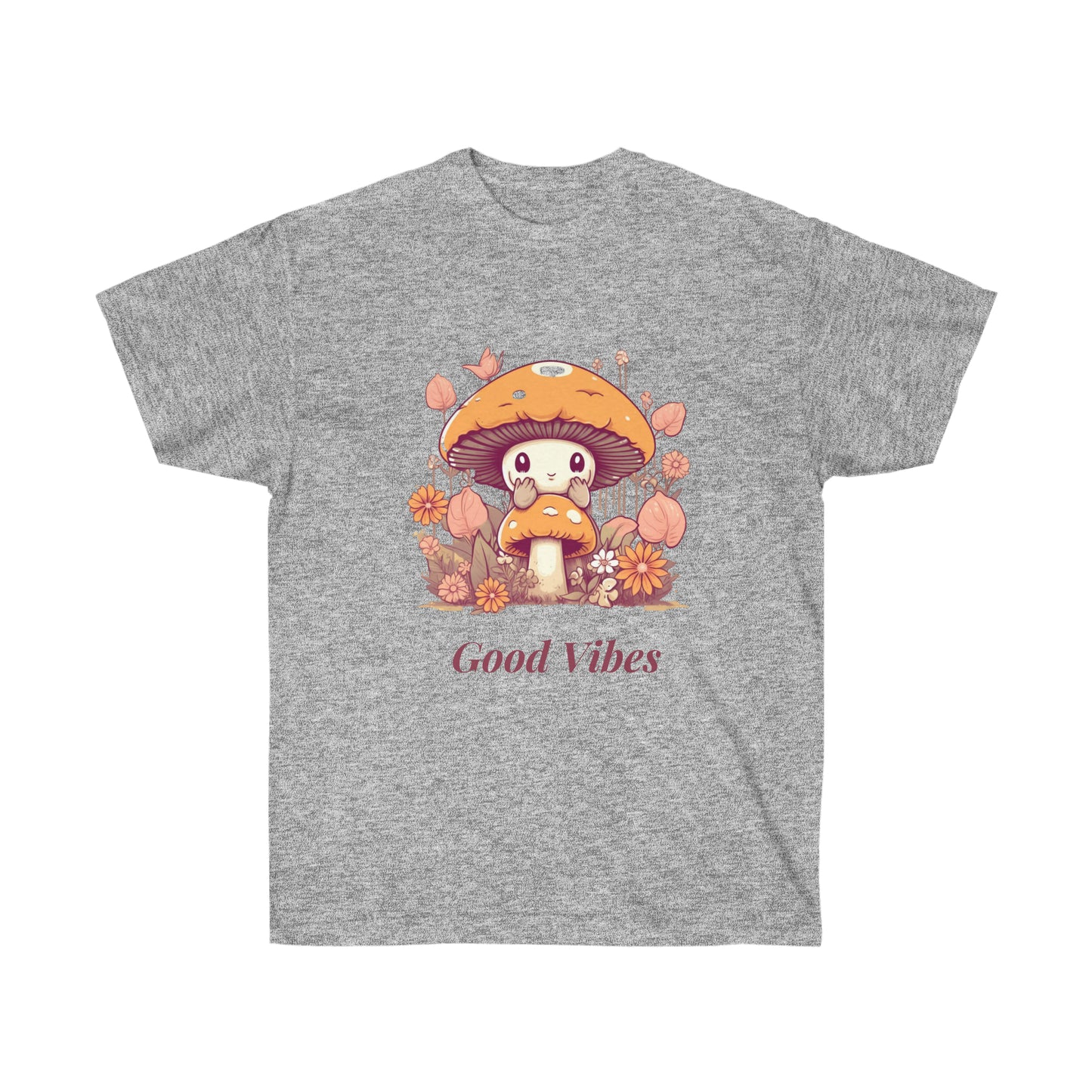 Kawaii Mushroom Bee Good Vibes Unisex Ultra Cotton Tee