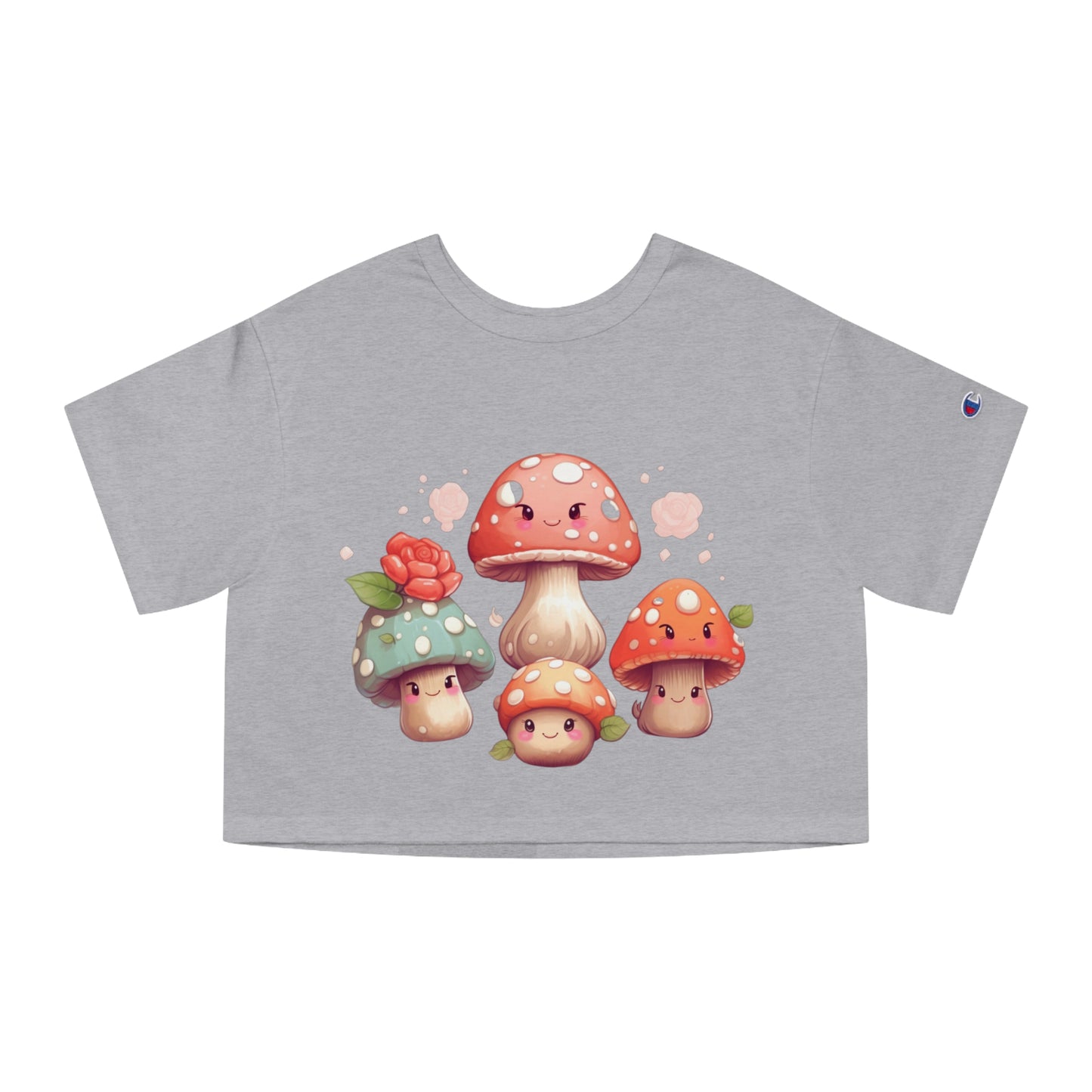 Kawaii Mushroom Champion Women's Heritage Cropped T-Shirt