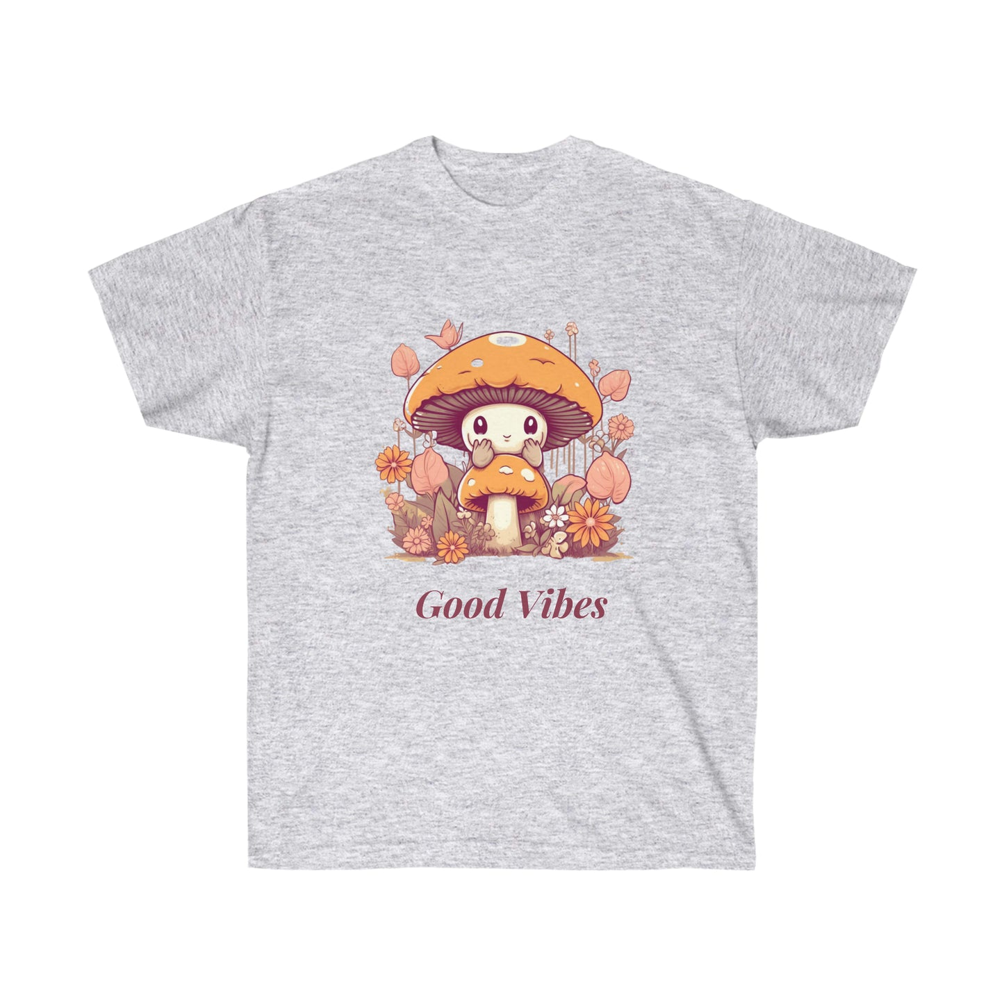 Kawaii Mushroom Bee Good Vibes Unisex Ultra Cotton Tee