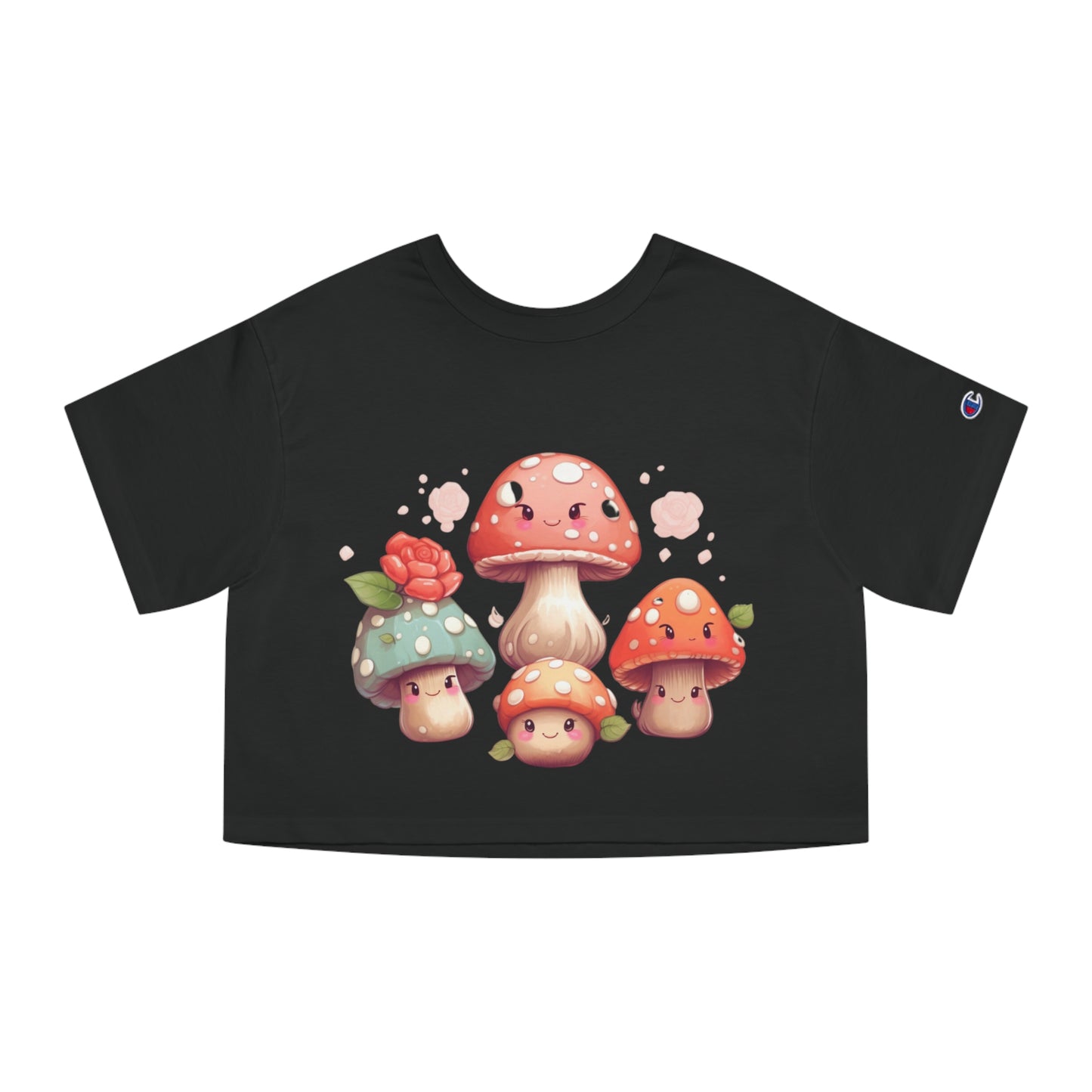 Kawaii Mushroom Champion Women's Heritage Cropped T-Shirt