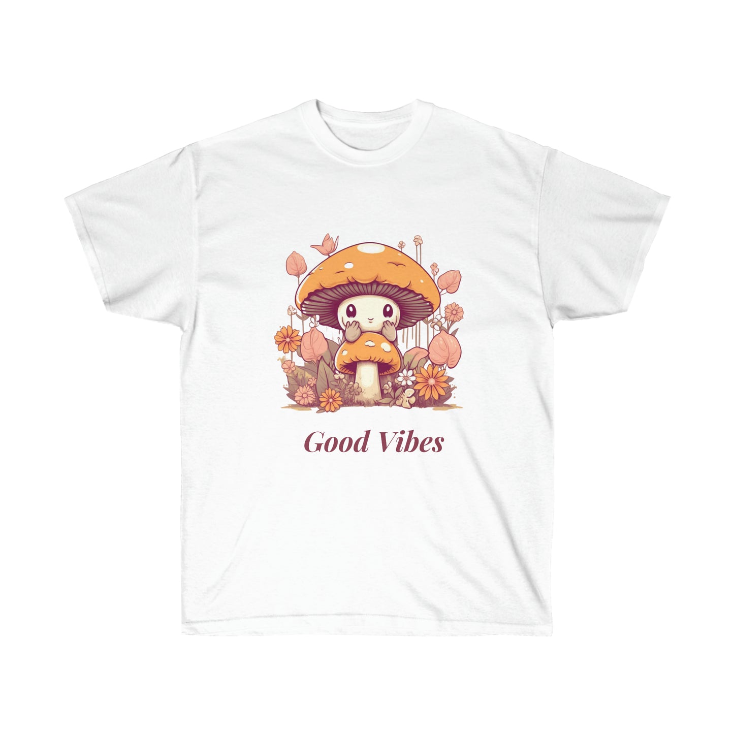 Kawaii Mushroom Bee Good Vibes Unisex Ultra Cotton Tee