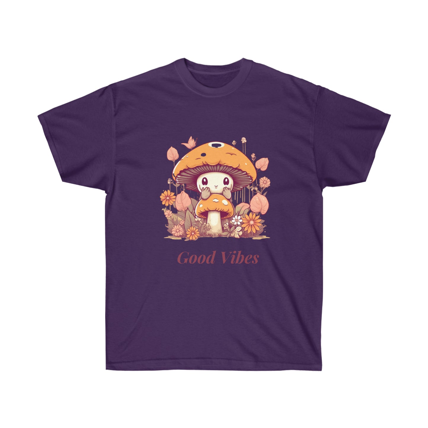 Kawaii Mushroom Bee Good Vibes Unisex Ultra Cotton Tee