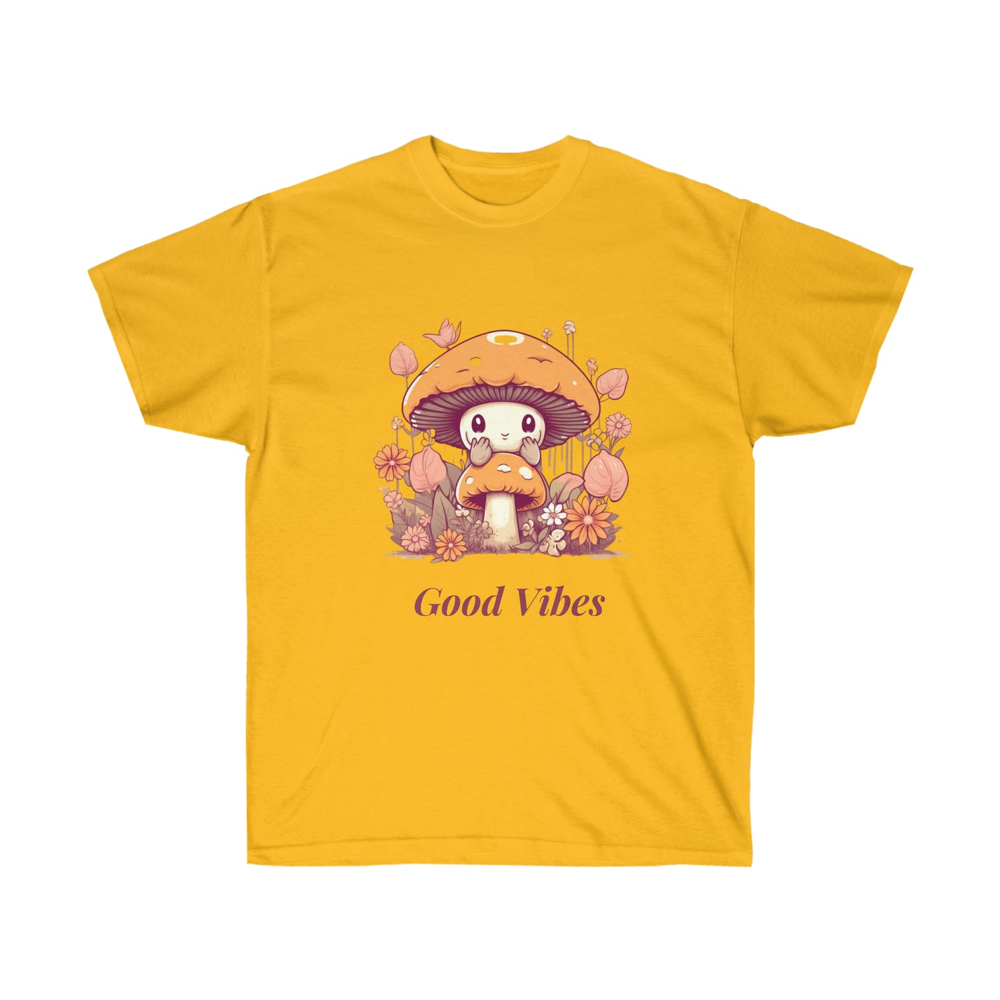Kawaii Mushroom Bee Good Vibes Unisex Ultra Cotton Tee