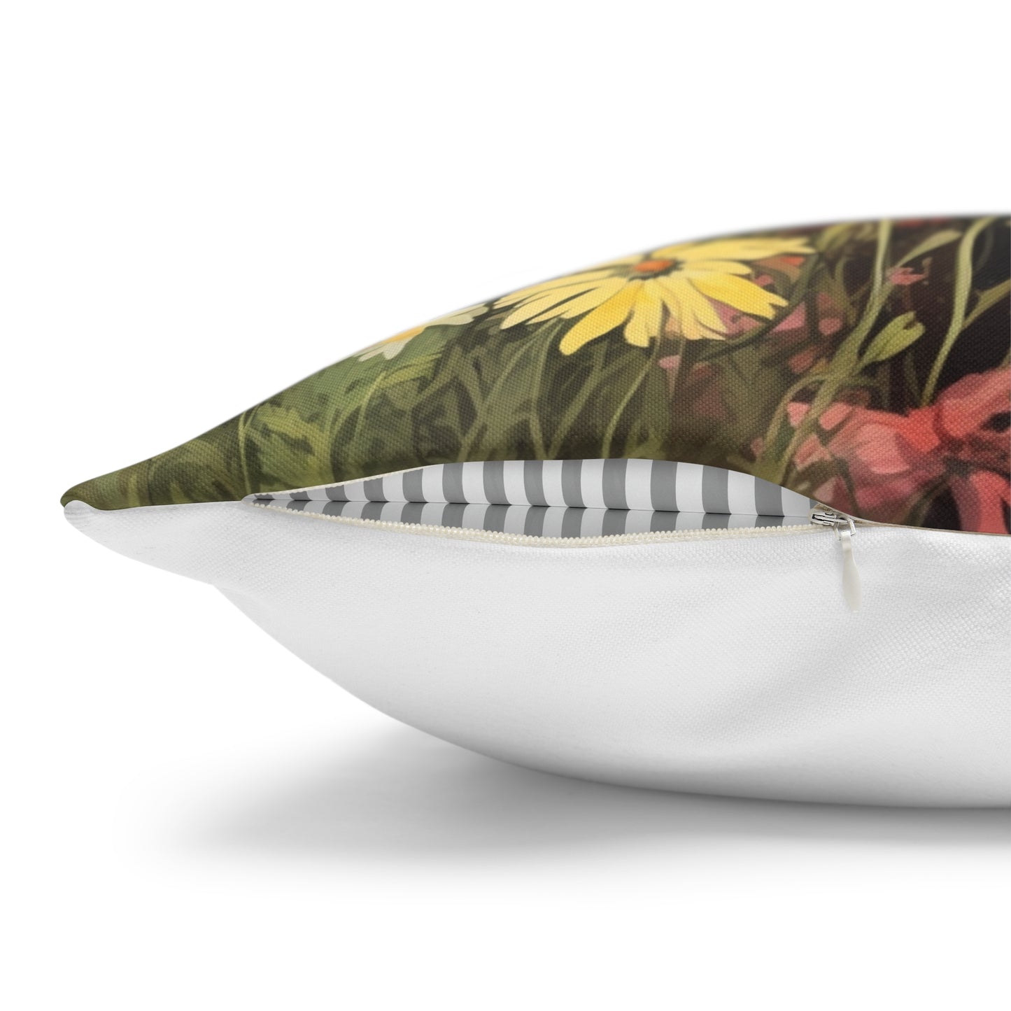 Neutral Color Flower Spun Polyester Pillowcase