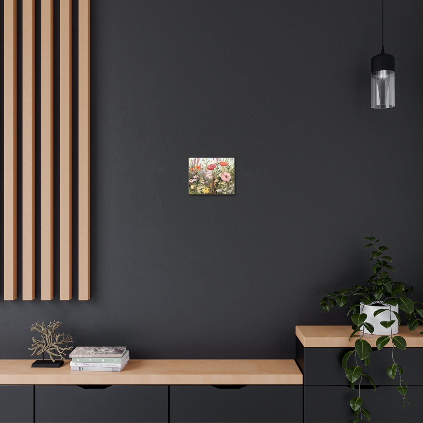 Neutral Color Flowers Meadow Canvas