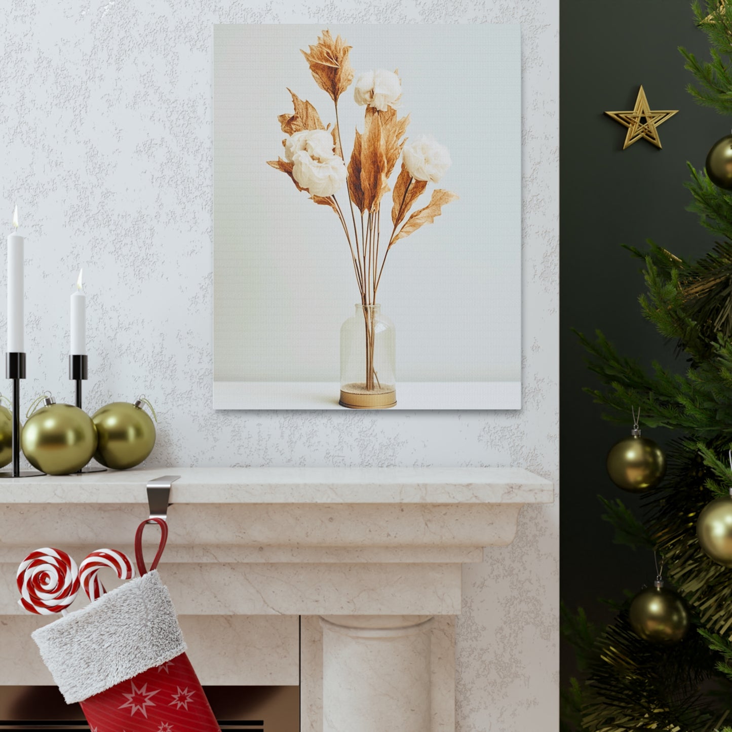 Minimalist Neutral Dry Flower Art 1