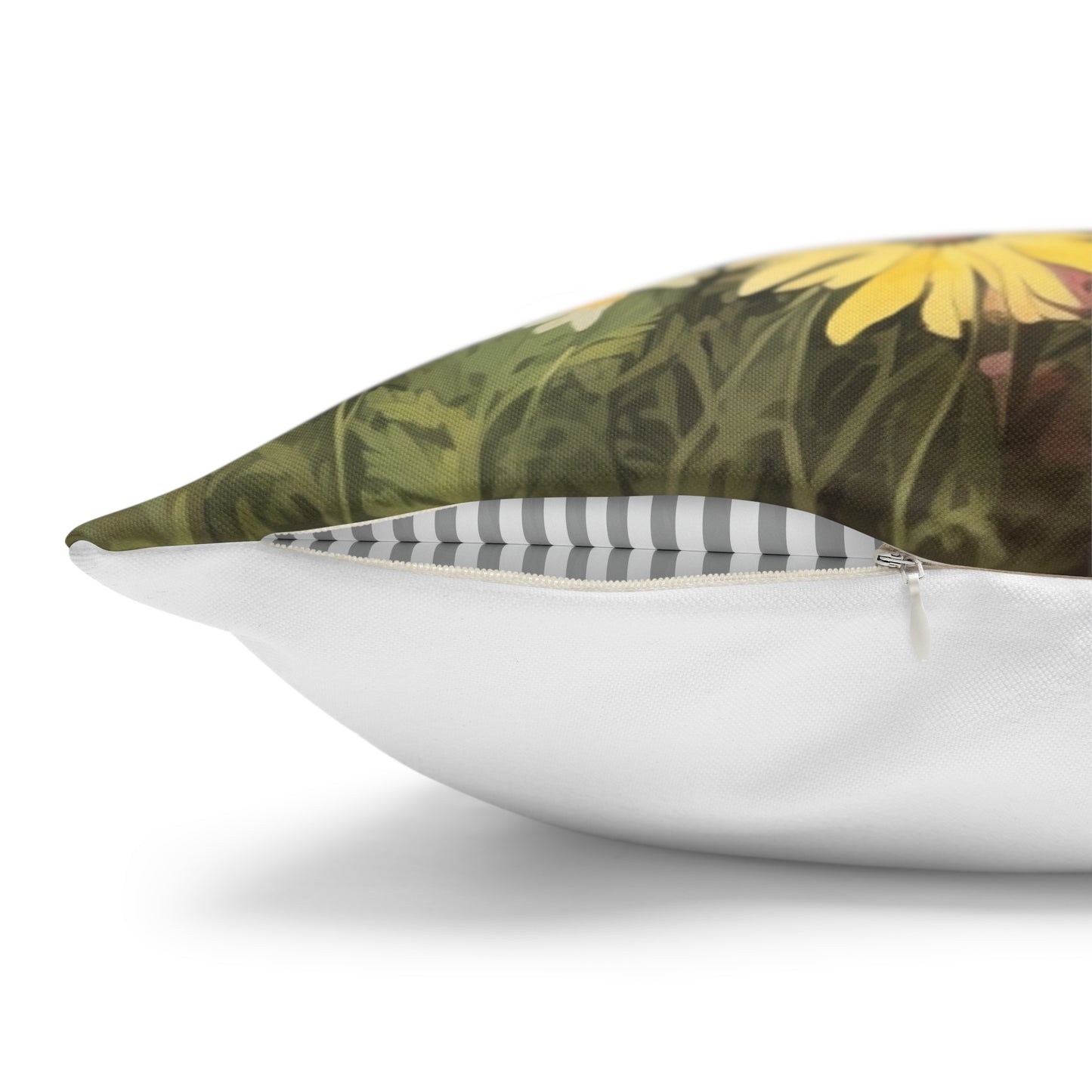 Neutral Color Flower Spun Polyester Pillowcase