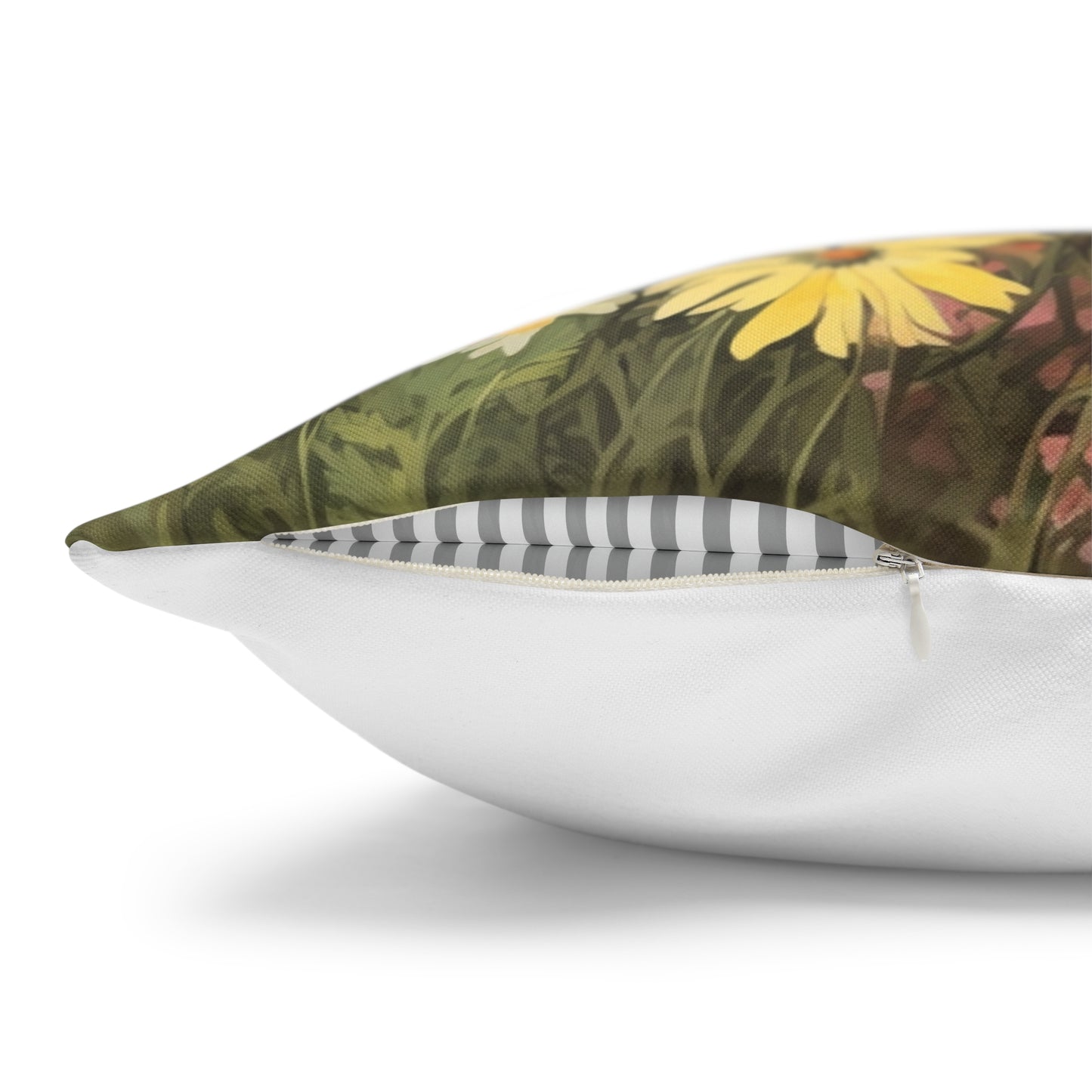 Neutral Color Flower Spun Polyester Pillowcase