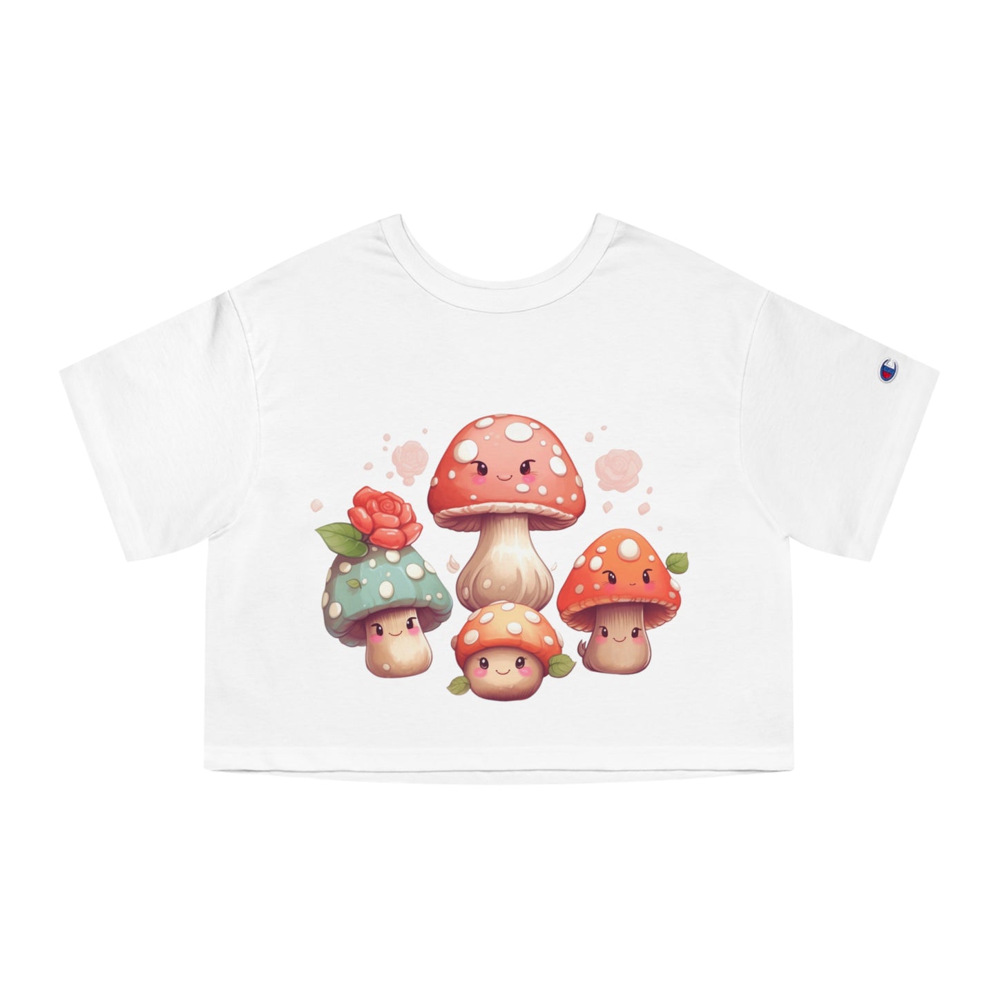 Kawaii Mushroom Champion Women's Heritage Cropped T-Shirt