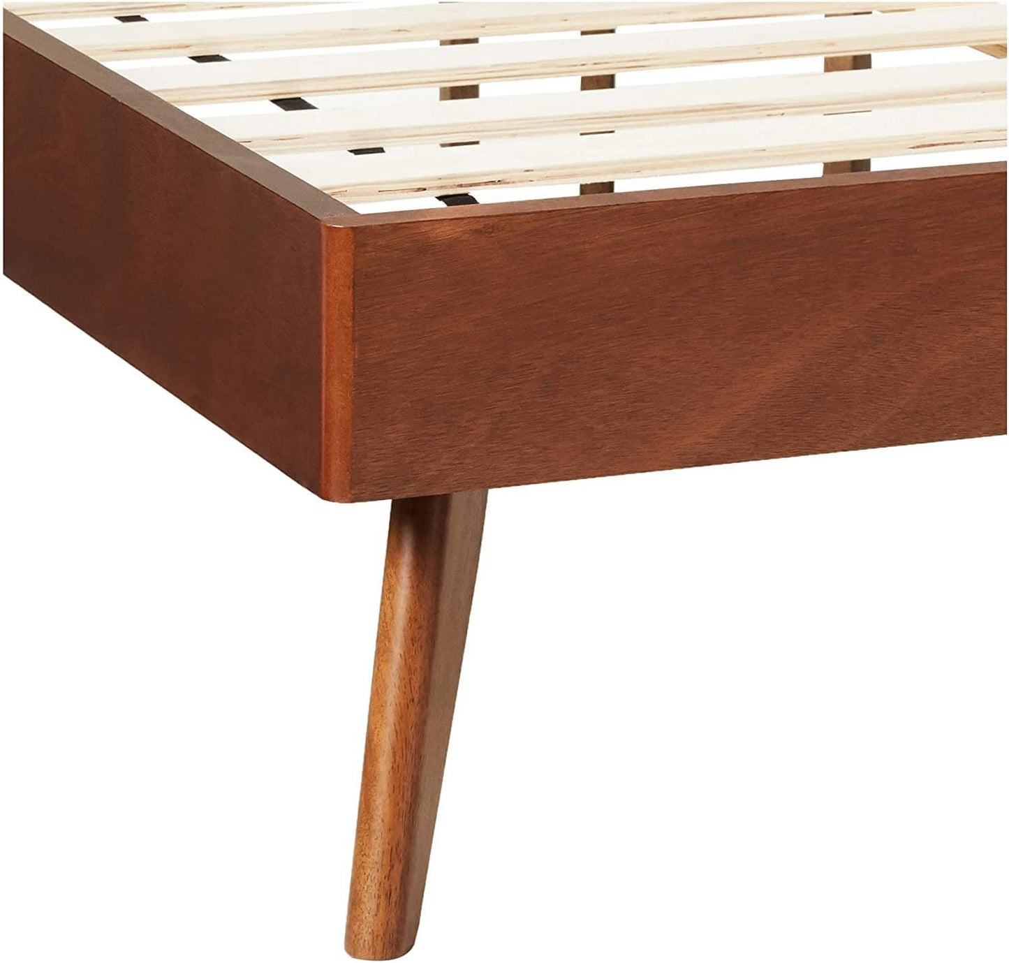 DG Casa Soloman Mid Century Modern Tufted Upholstered Platform Bed Frame, Queen Size in Beige Fabric