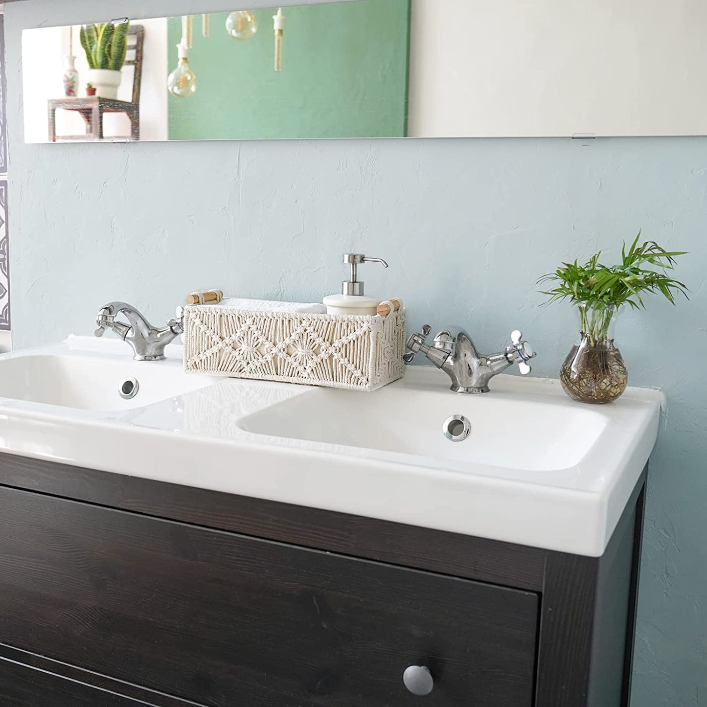 Storage Baskets Boho Decor Box Handmade Woven Decorative Countertop