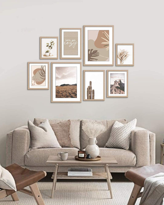 8 Pack Modern Neutral Gallery Wall Frame Sets Decorative Art