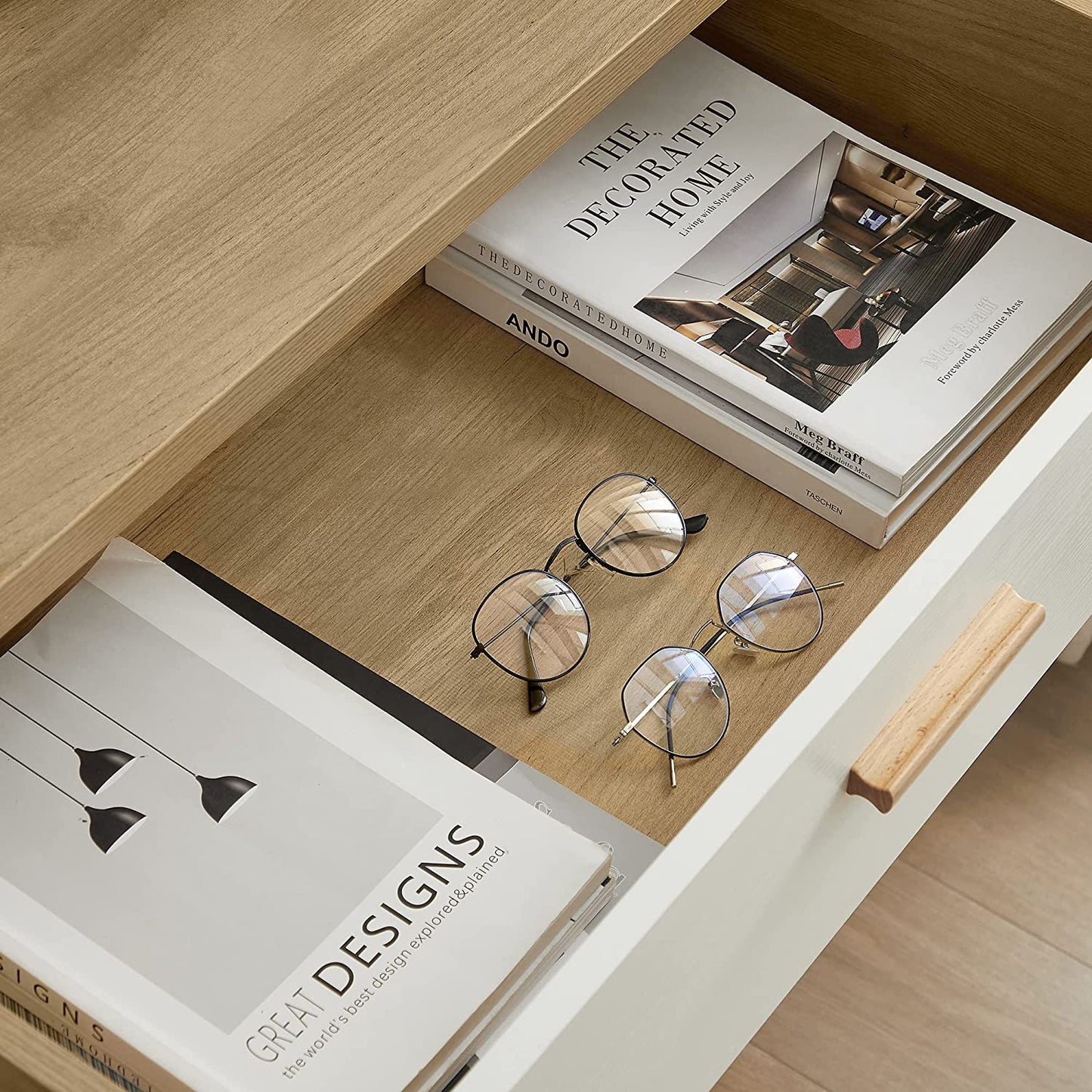Modern Wood Dresser Bedroom Storage Drawer Organizer