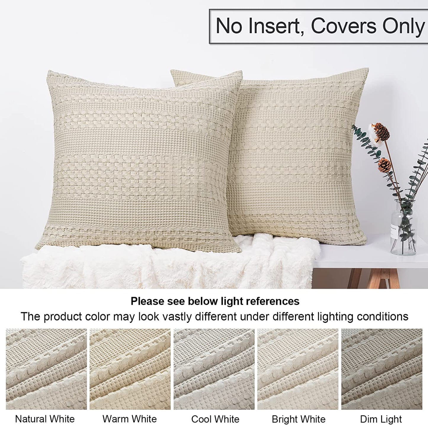 2 Pack Elegant Home Decorative Euro Throw Pillow Covers